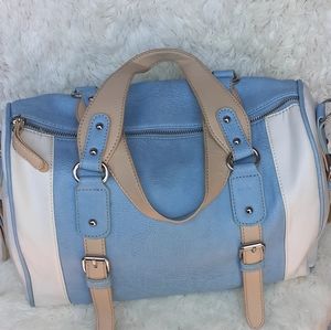Charming Charlie's Light Blue,Tan,and White purse